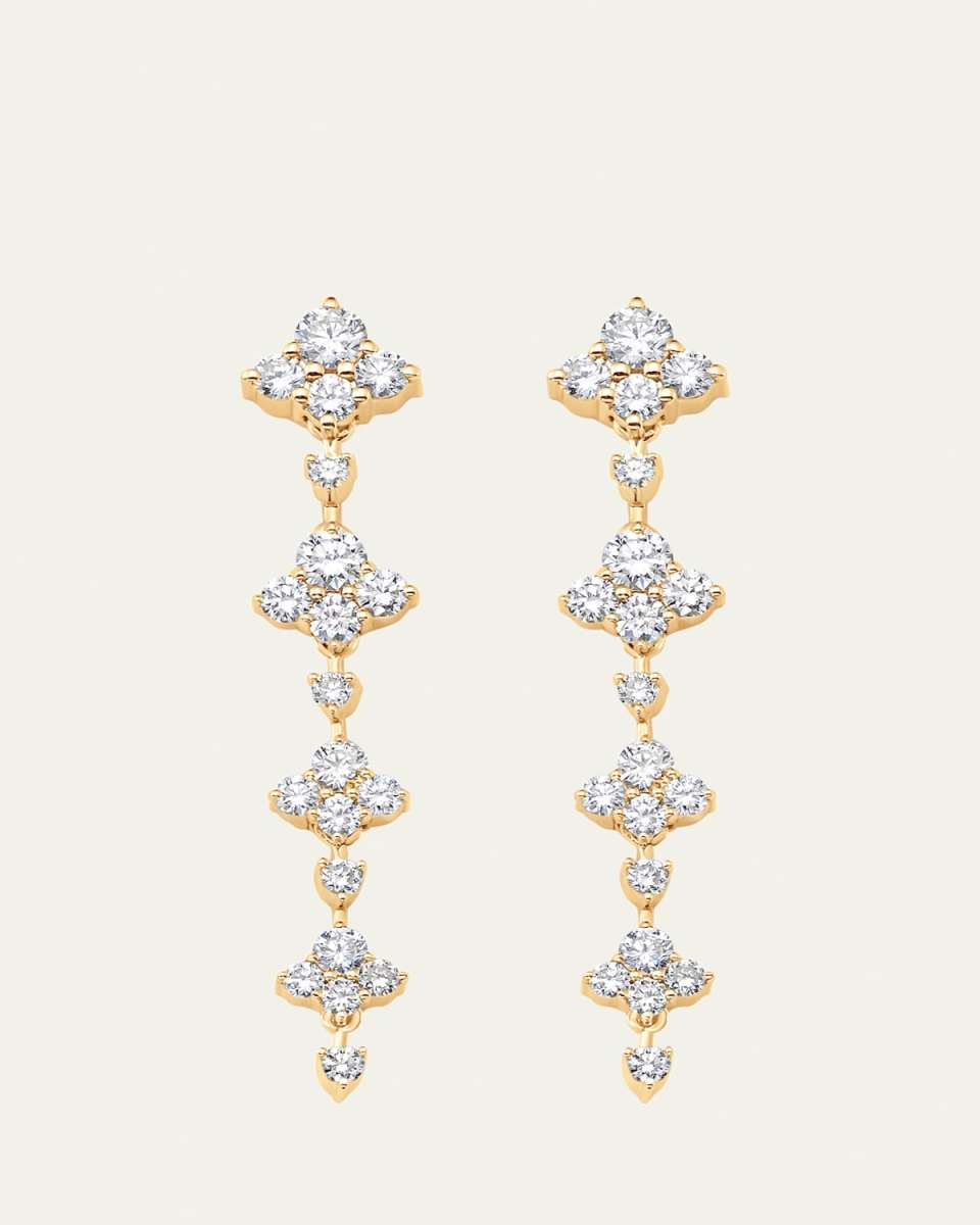 18K Yellow Gold Dujour Four Diamond Dangle Earrings